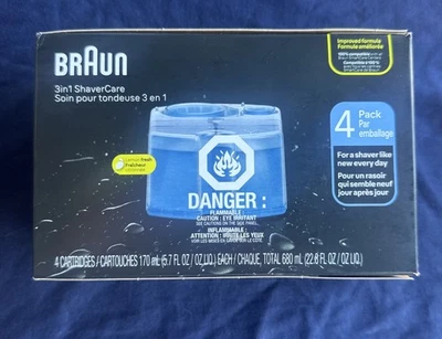 NUEVO Paquete de 4 cartuchos de recarga Braun para estación de afeitado Clean & Renew Limon-Fresh OEM Foto 1 de 4