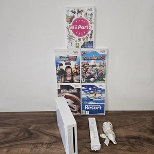 Nintendo wii console bundle wii sports Resorts 5 Games Wii Party Mario Party 8 - Picture 1 of 10