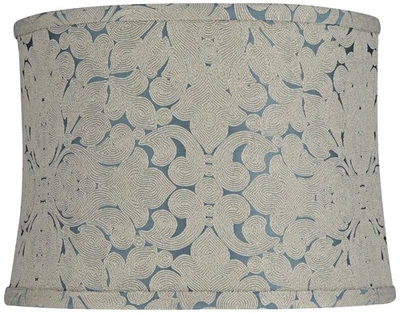 Pantalla de lámpara de tambor Softback patrón de remolino azul Cece 13x14x10 (araña) Foto 1 de 4