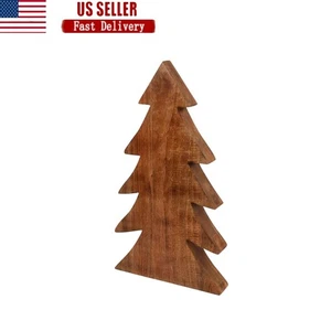 Rustikaler Naturholz Weihnachtsbaum Tischplatte Dekoration Bauernhaus Urlaub Akzent - Bild 1 von 6