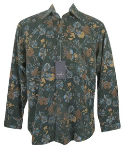 ¡NUEVO! ¡Camisa de pana Ermenegildo Zegna Finewale! *2 colores* patrón floral silenciado - Imagen 1 de 5