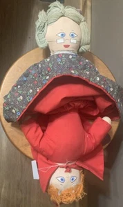 Antique Topsy Turvy Little Red Riding Hood/ Grandma -Wolf Doll Cloth - Picture 1 of 5