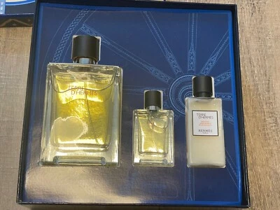 Terre D'Hermes Gift Set 3.3oz Spray +0.42 oz Spray +1.35oz After Shave B-G9 - Image 1 of 4