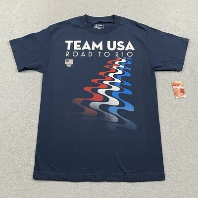 NEW Team USA Tee T-Shirt Mens Size M Medium Road To Rio Olympics Navy Blue NWT - Image 1 of 4