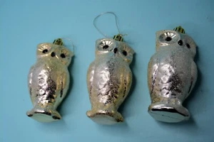 3 shatter resistant old-look OWL Christmas ornaments - Picture 1 of 2