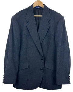 Pendleton 100% Virgin Wool Black Western Sports Coat Blazer Men 48 Elbow *SEE - Picture 1 of 8