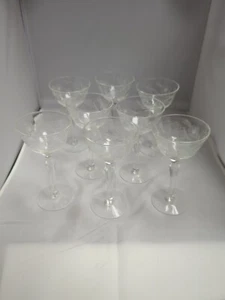 Set of 8 5.75" Crystal Liquor/Cordial Glasses Danube By Colony Etched - Picture 1 of 7