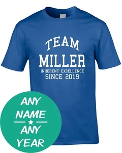 Apellido Equipo Hombre Camiseta Clan Todo Cualquier Regalo Nombre Familia Cumpleaños Personalizado Año Edad - Imagen 1 de 5