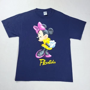 Vintage Minnie Mouse Florida T-Shirt Damen Größe M Blau Kurzarm Disney - Bild 1 von 8