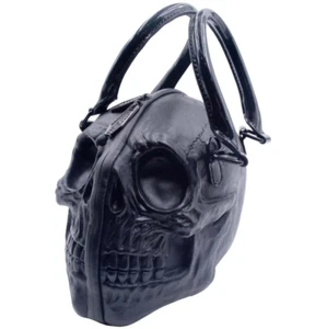 Kreepsville 666 Black Latex Skull Purse Bag Handles or Shoulder Strap NWT Goth - Picture 1 of 4