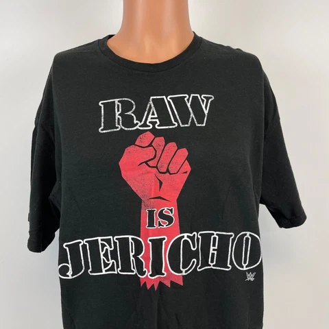 WWE Raw Is Jericho Retro T Shirt 2017 Pro Wrestling Black Size L Cover