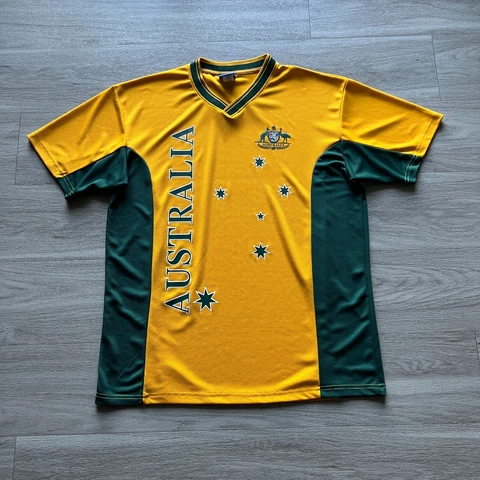 Vintage Australia Shirt Mens 2 Extra Large Yellow Soccer National Team Adult Cover