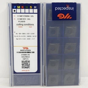 Insertos de carburo de hoja CCMT120404-UG YG3020 CCMT431 originales YG CNC 10 piezas - Imagen 1 de 3