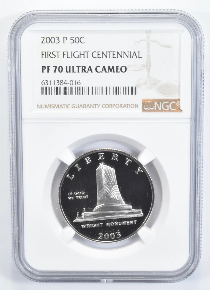 2003 P PF70 First Flight Commemorative Half Dollar NGC - Image 1 of 4