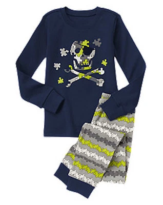 NWT Gymboree Boy Gymmies Puzzle Skull Pajamas PJ 12 18 3 4 5 6 7 10 Halloween - Image 1 of 2