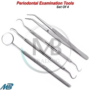 Dental Explorer Tartar Remover Scraper Basic Examination Hygiene Instruments Set - Picture 1 of 8