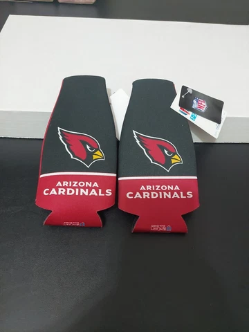 Arizona Cardinals Bottle Cooler 12 oz Zip Up Koozie Jacket NFL Two Sided Cover