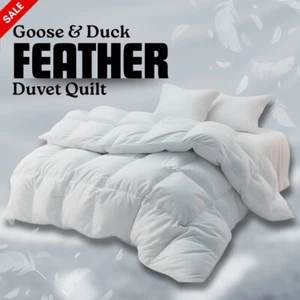 New Goose & Duck Feather Duvet Quilt 13.5 Tog All Seasons Warm Bedding Down UK - Picture 1 of 11