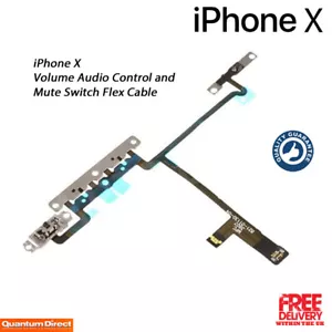 NEW iPhone X (iPhone 10) Audio Volume Mute Ring Switch Control Cable w/Brackets - Picture 1 of 4