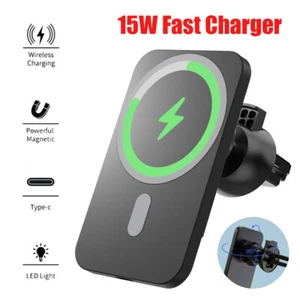 Support Support Magnétique Chargeur Voiture Sans Fil 15W pour iPhone 13 14 15 16 Pro Max US - Photo 1 sur 10
