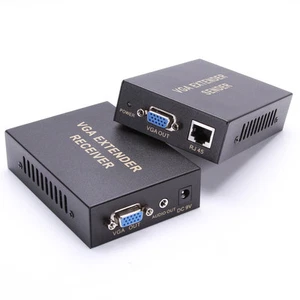 VGA Network Extender Sender + Receiver with Audio up to 200M RJ45 for PC - Picture 1 of 7