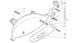 AUSPUFF VESPA GT 125-200 GTS 125 4T IE SUPER 2009/20016 - Bild 1 von 1