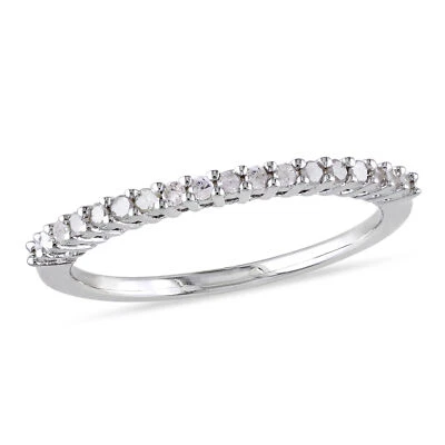 Banda apilable delgada de diamantes TDW de 1/5 quilates de plata de ley Amour Foto 1 de 4