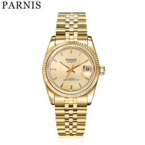 Reloj Pulsera 36mm Parnis Miyota 21 Joyas Automático Cristal Zafiro Oro - Imagen 1 de 44