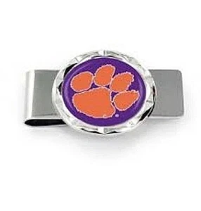 CLEMSON TIGERS SCHULE - FARBE LILA GELDKLAMMER MIT ORANGE TIGERPFOTE LOGO - Bild 1 von 2