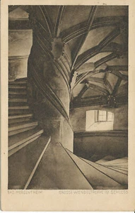 PC32077 Große Wendeltreppe im Schloss. Bad Mergentheim. K. Ohlinger. H. Kling - Bild 1 von 2