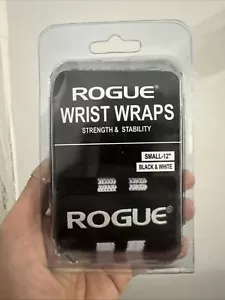 Rogue Wrist Straps For Gym Size Small 12” Black & White Color - Picture 1 of 4