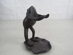 Kerzenhalter Frosch aus Gusseisen? Rustikal braun 5" hoch - Bild 1 von 10