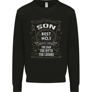 Fathers Day No 1 Son Man Myth Legend Funny Kids Sweatshirt Jumper - Picture 1 of 61