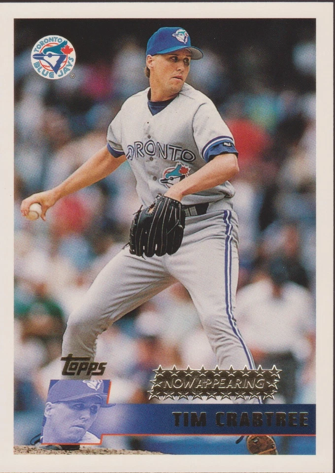 1996 Topps #351 Tim Crabtree Toronto Blue Jays Rookie Baseball Card RC - Image 1 of 1