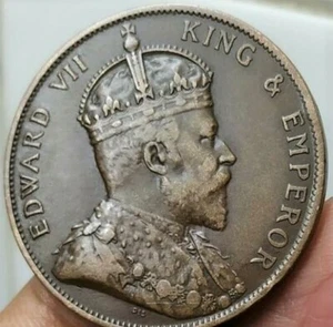 States of Jersey, 1/12th of a Shilling, Edward VII, 1909, Bronze AU Coin (B-630) - Picture 1 of 2