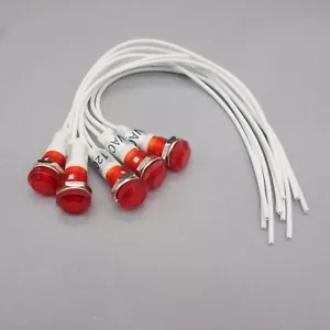 5 Pcs 120V AC 10mm RED Panel Mounting Neon Indication Signal Pilot Light - Picture 1 of 5