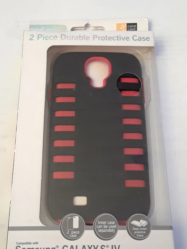 New Case Logic Black and Red Durable Protective Case For Samsung Galaxy IV - Image 1 of 3