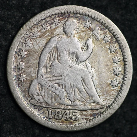 1845 Seated Liberty Silver Half Dime CHOICE VF+ FREE SHIPPING E160 VNM Cover