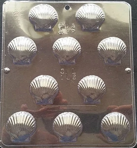 Bite-Sized Small Scallop Shell  Chocolate Plastic Candy Mold CML 166 - Picture 1 of 3