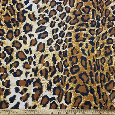 Tela de spandex de nailon elástica en 4 direcciones con estampado de leopardo de lujo Foto 1 de 4