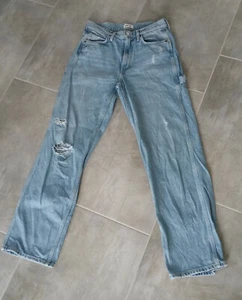 Damen Jeans Lee + HM Gr. 36 hellblau destroyed 5-Pocket weit - Bild 1 von 5