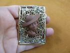 (Ca3-35) Rare African-American Lady Church Hat Brown Cameo Pin Pendant Jewelry