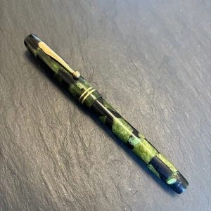 Pencraft Antique Fountain Pen 14k Nib Illinois Green Sparkle - Picture 1 of 20
