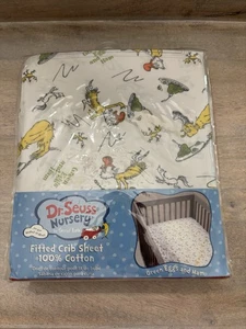 Dr. Seuss Nursery Fitted Crib Sheet 100% Cotton Green Eggs And Ham NEW - Picture 1 of 7