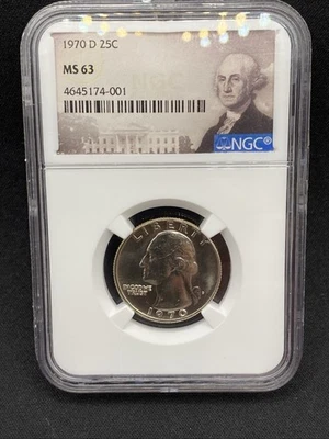 1970 D Washington Quarter .25 NGC Wash Label MS63 - Image 1 of 2