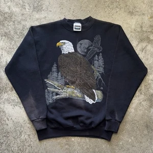Tultex Vintage Weißkopfseeadler Grafik schwarz Rundhalsausschnitt Natur Vogel Pullover Herren Medium - Bild 1 von 6