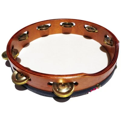 Professional Cowhide Tambourine with Wooden Frame - Image 1 of 4