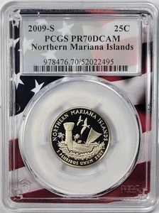 2009-S Clad Quarter - Northern Mariana Islands - PCGS PR70DCAM - U.S.A. Flag - Picture 1 of 2