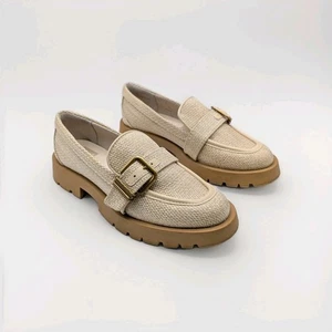 Dolce Vita Woven Raffia Lug Halbschuhe Beige Chunky Plateau Slipper Schuhe 7,5 - Bild 1 von 10