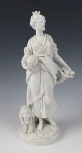 Antigua estatuilla de porcelana alegórica parcialmente esmaltada Sevres Bisque figura francesa - Imagen 1 de 15